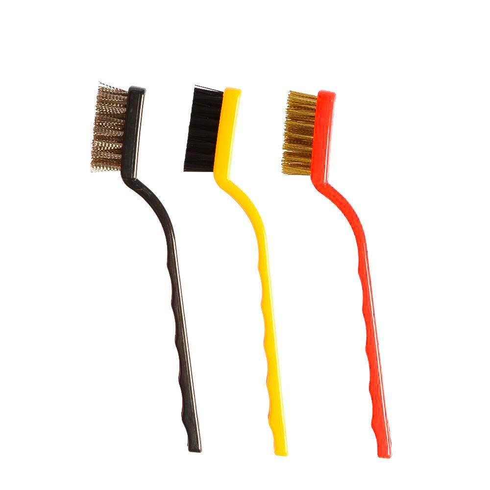 184 -3 Pc Mini Wire Brush Set (Brass Nylon Stainless Steel Bristles) 184 -3 Pc Mini Wire Brush Set (Brass Nylon Stainless Steel Bristles)